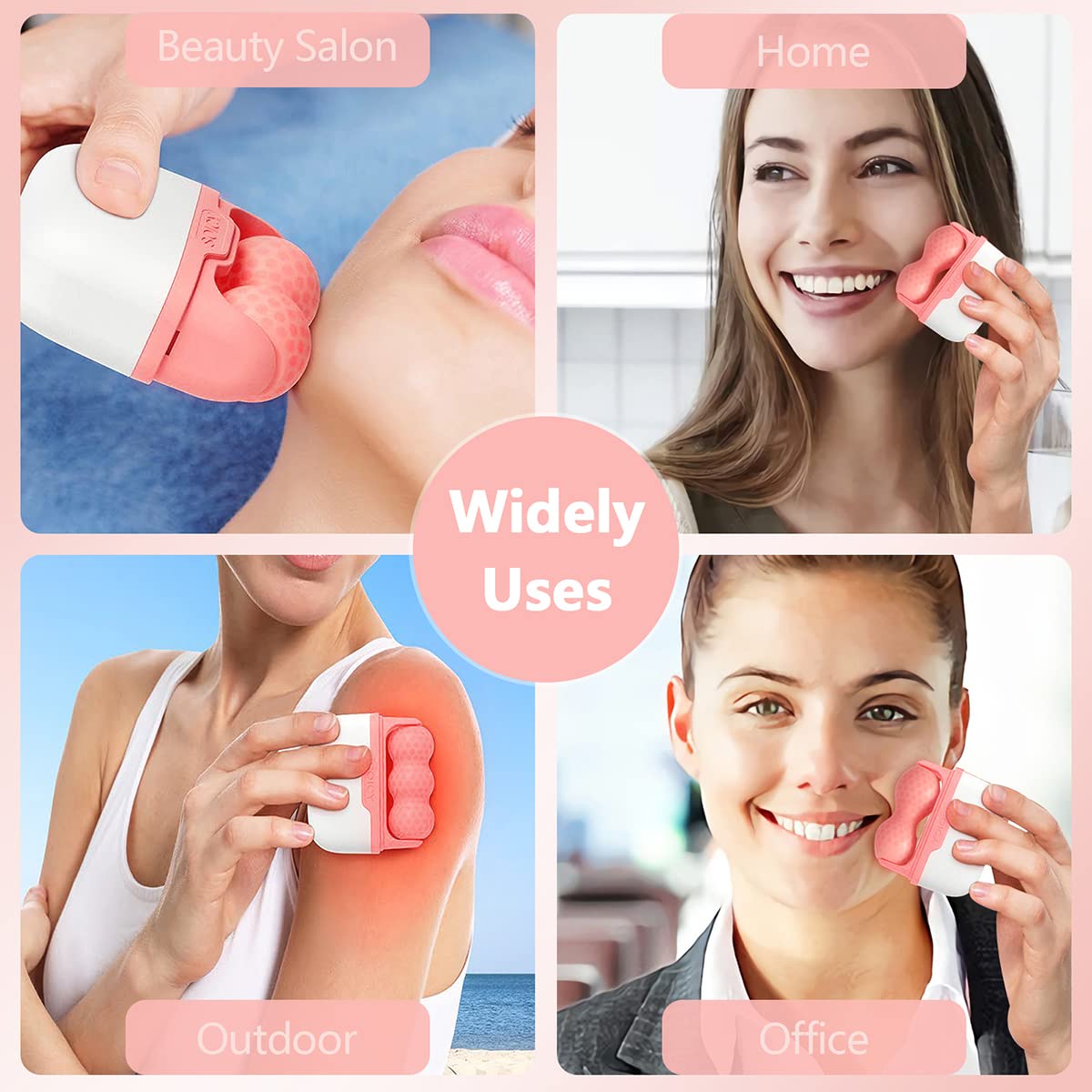Double Ended Ice Roller for Face and Eye Puffiness Cold Compress Tool