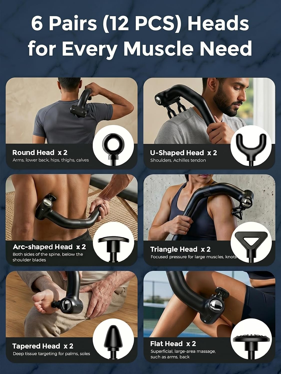 Dual Head Massage Gun Deep Tissue Muscle Percussion Massager - 11
