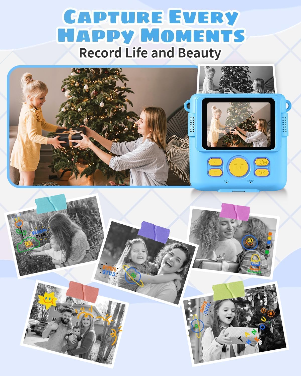 Instant Print Kids Camera Digital Video Toy