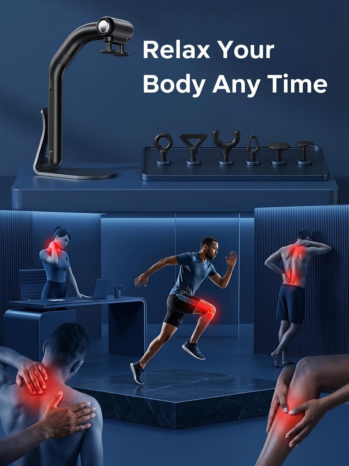 Dual Head Massage Gun Deep Tissue Muscle Percussion Massager - 10