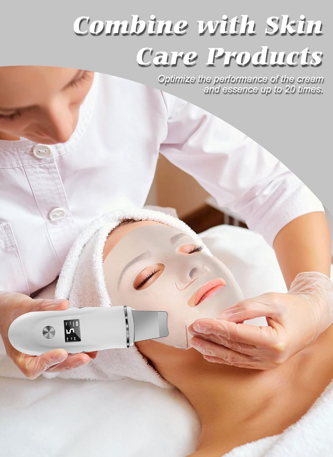 4 in 1 Ultrasonic Facial Skin Scrubber & Blackhead Remover Spatula - 10