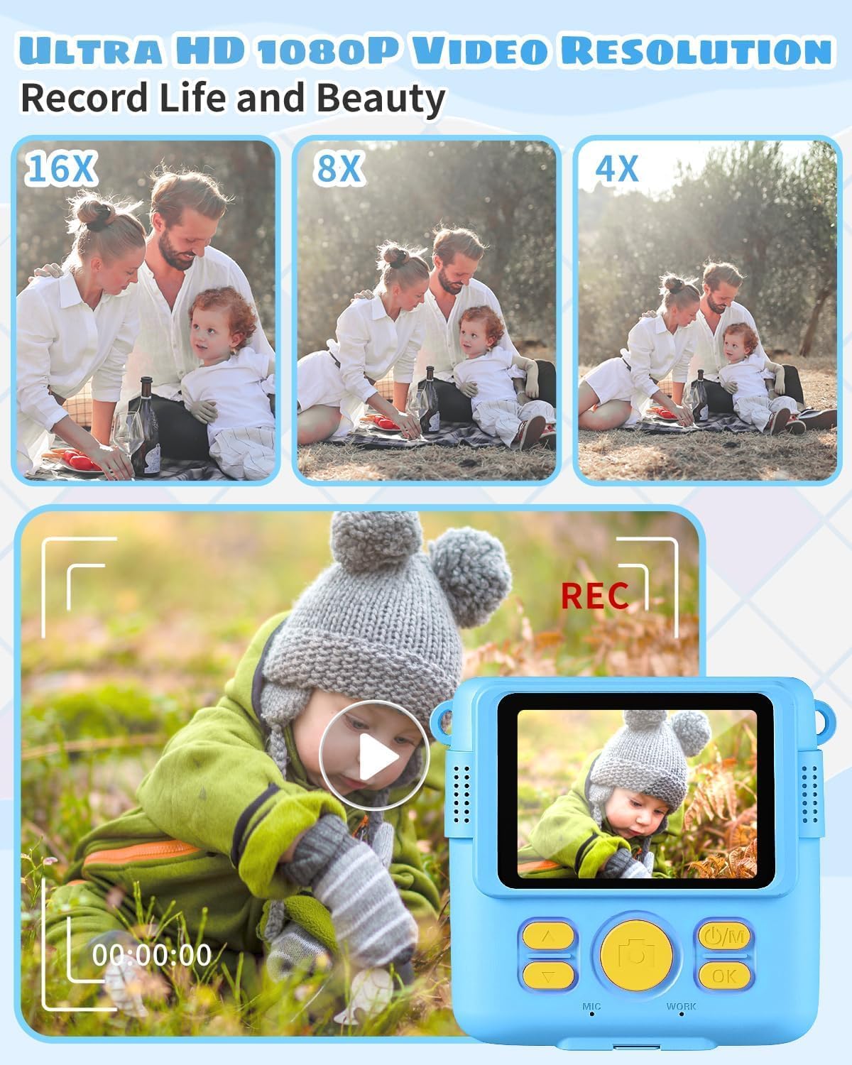 Instant Print Kids Camera Digital Video Toy - 9