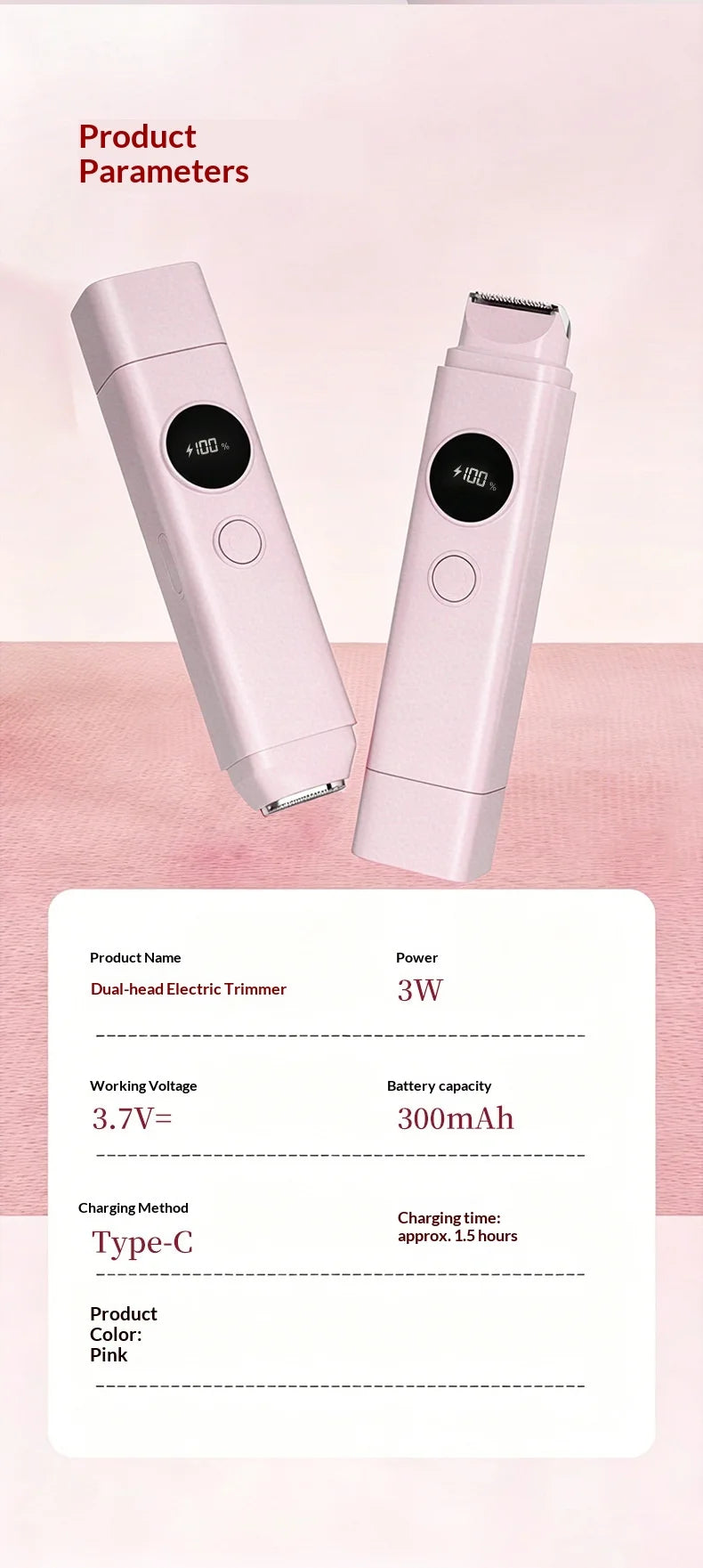 2 in 1 Electric Shaver & Painless Bikini Trimmer for Women