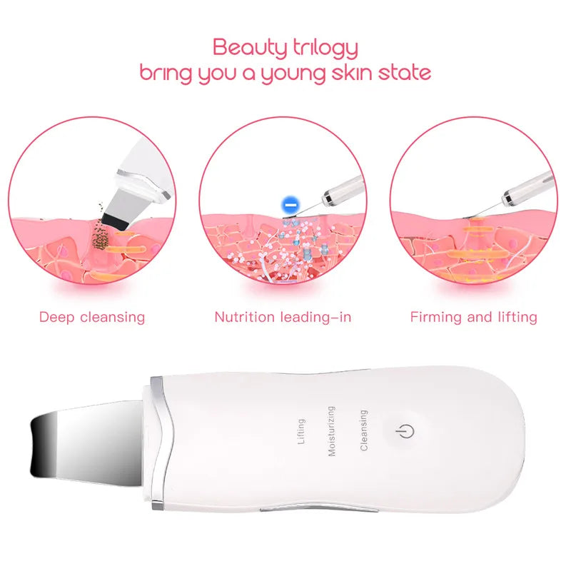 Ultrasonic Skin Scrubber Spatula Blackhead Remover - 9