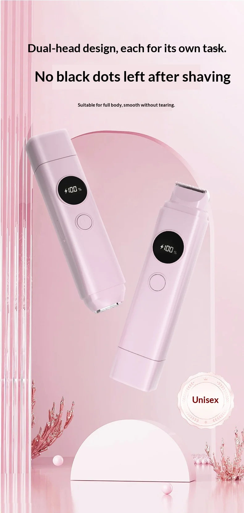 2 in 1 Electric Shaver & Painless Bikini Trimmer for Women - 9