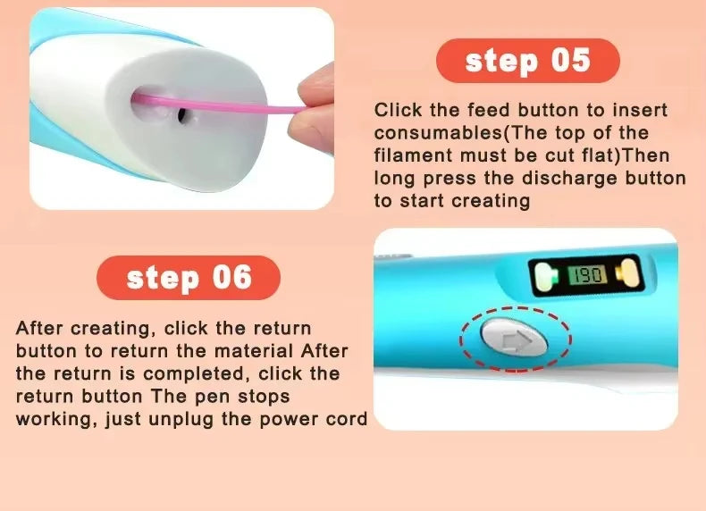 Kids 3D Printing Pen DIY Drawing Pen & Filament Toy - 14