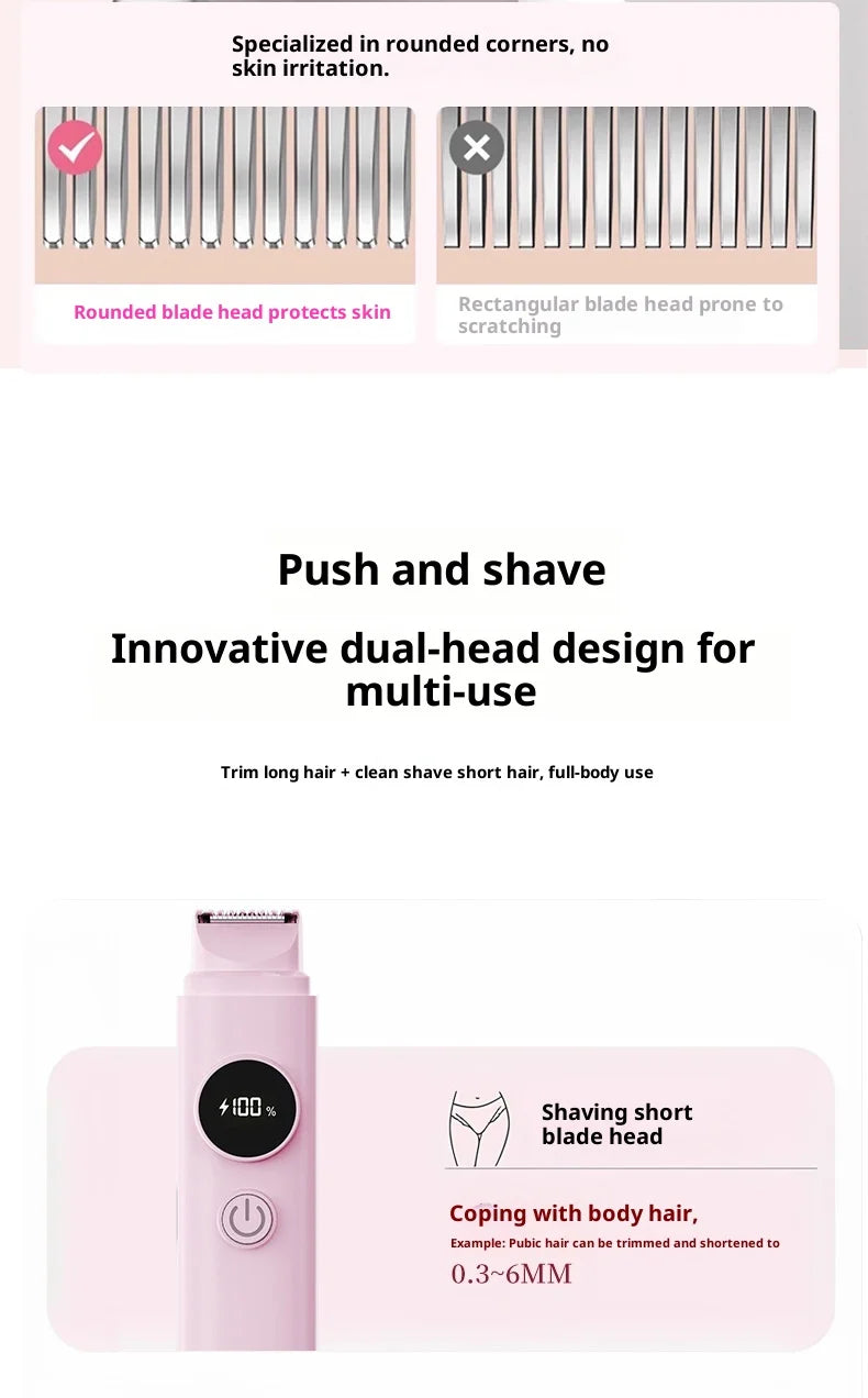2 in 1 Electric Shaver & Painless Bikini Trimmer for Women
