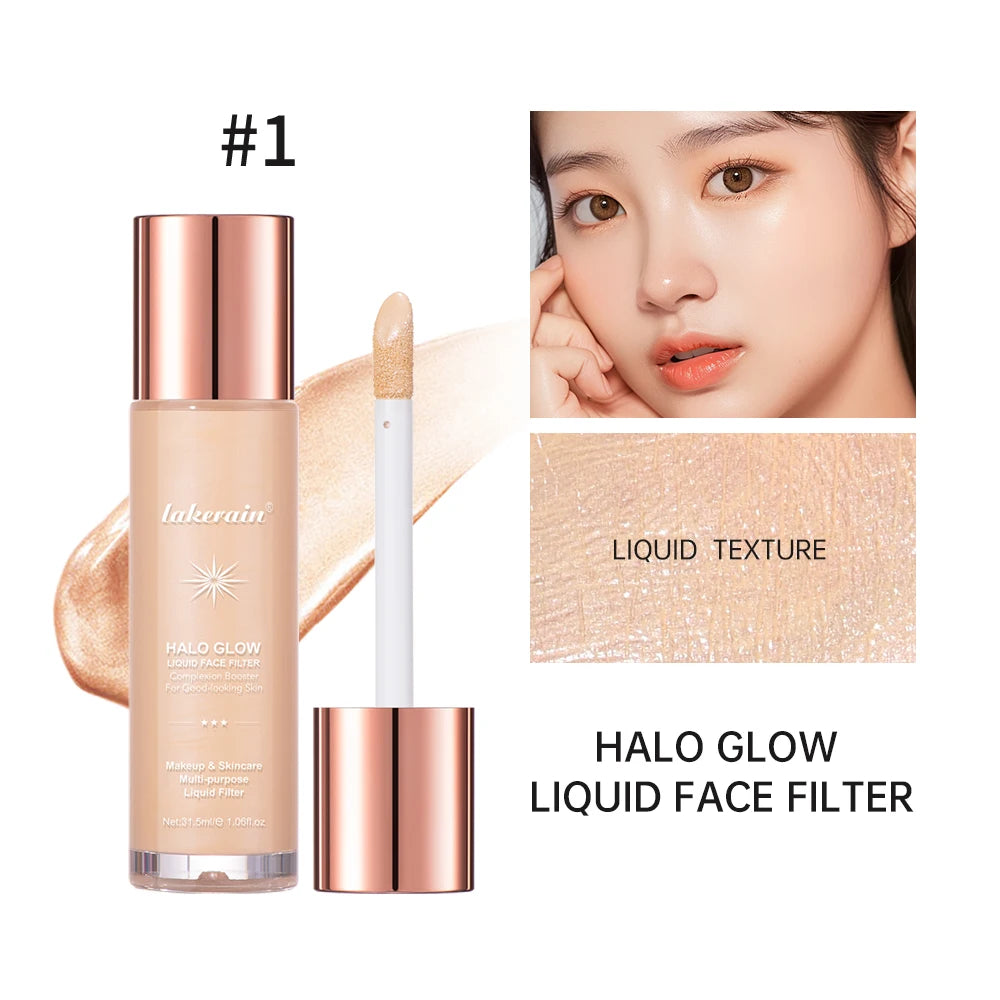 Halo Glow Liquid Face Filter Highlighter & Dewy Skin Bronzer Serum - 24