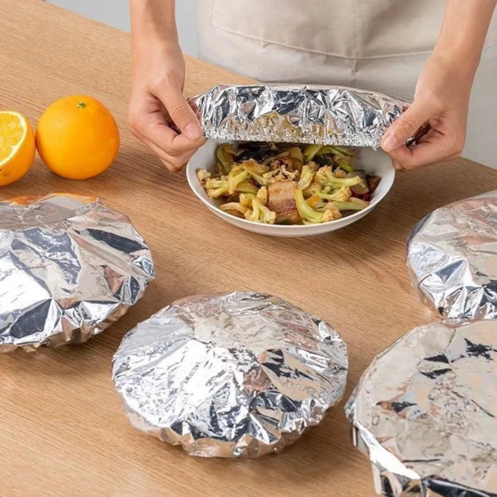 Reusable Aluminum Foil Bowl Covers Food Storage Wraps for Oven Picnic - 10