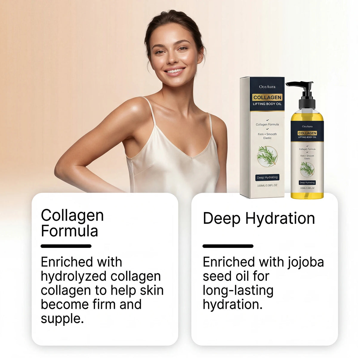 Collagen Lifting Body Oil Firming Moisturizer Rosemary Massage Oil