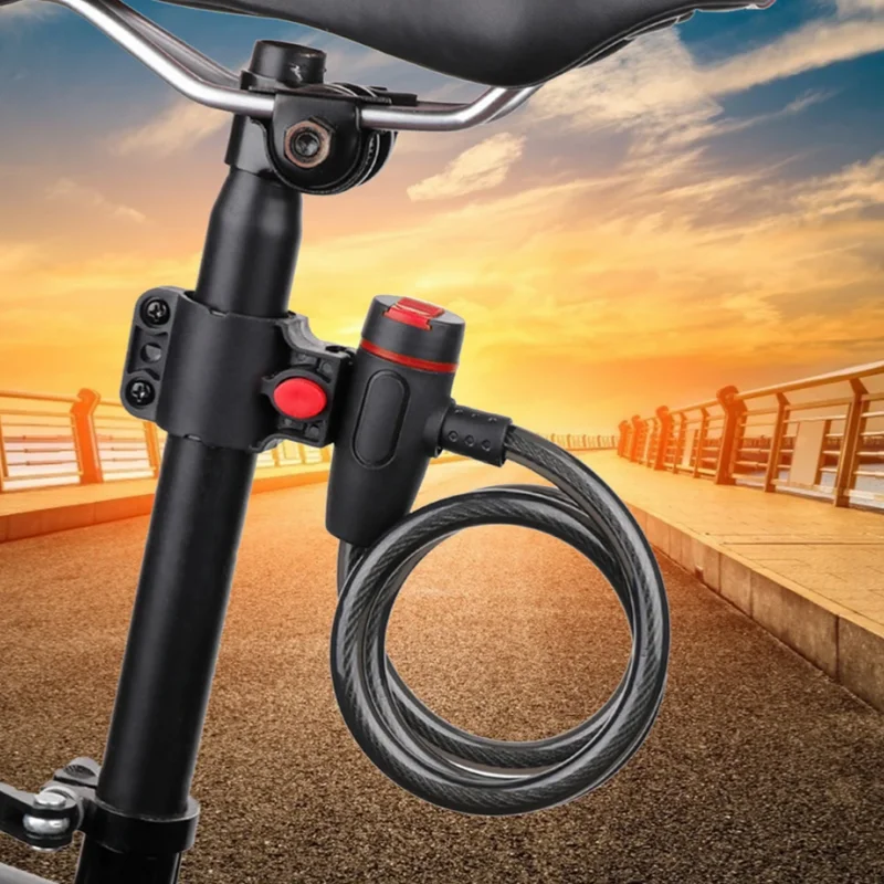 Heavy Duty Bike Steel Cable Lock with Mounting Bracket Anti Theft Security