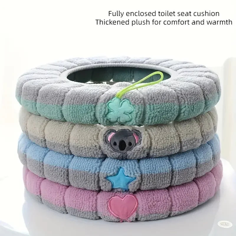 Thickened Washable Toilet Seat Cushion Soft Cotton Linter Cover