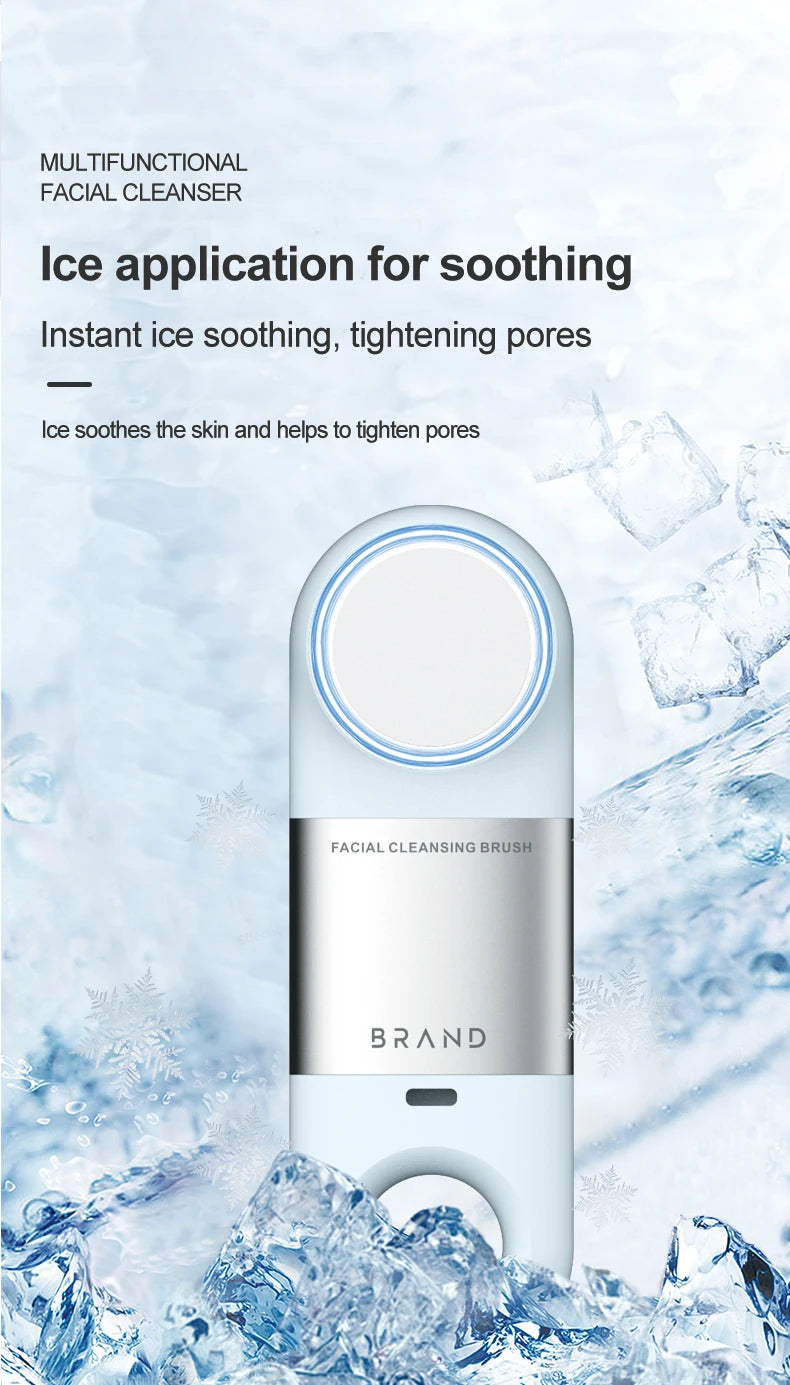 Hot Cold Facial Cleansing Brush Waterproof Face Scrubber - 14