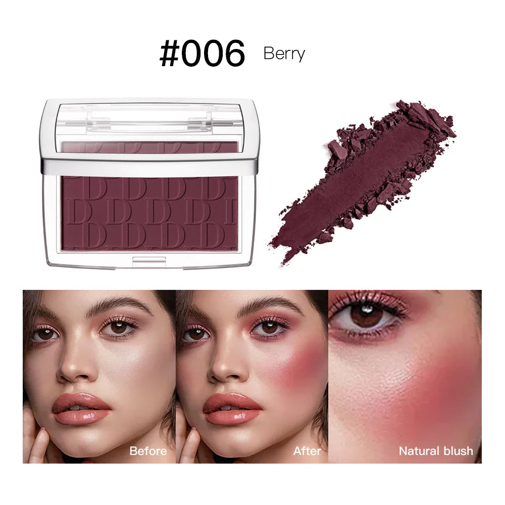 Matte Embossed Blush Palette Rosy Facial Blusher Powder - 19
