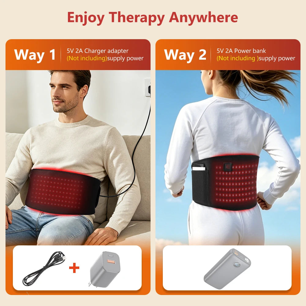 USB Red Light Waist Belt Heating Pad for Cramps and Back Pain - 5
