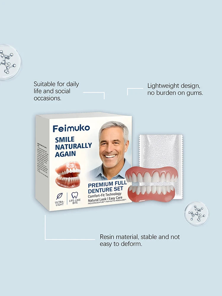 Instant Fake Teeth Denture Set Natural Smile Braces