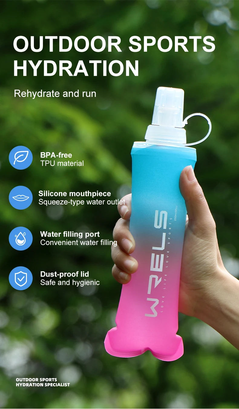 Collapsible Soft Flask Water Bottle TPU Running Hydration Pack - 9
