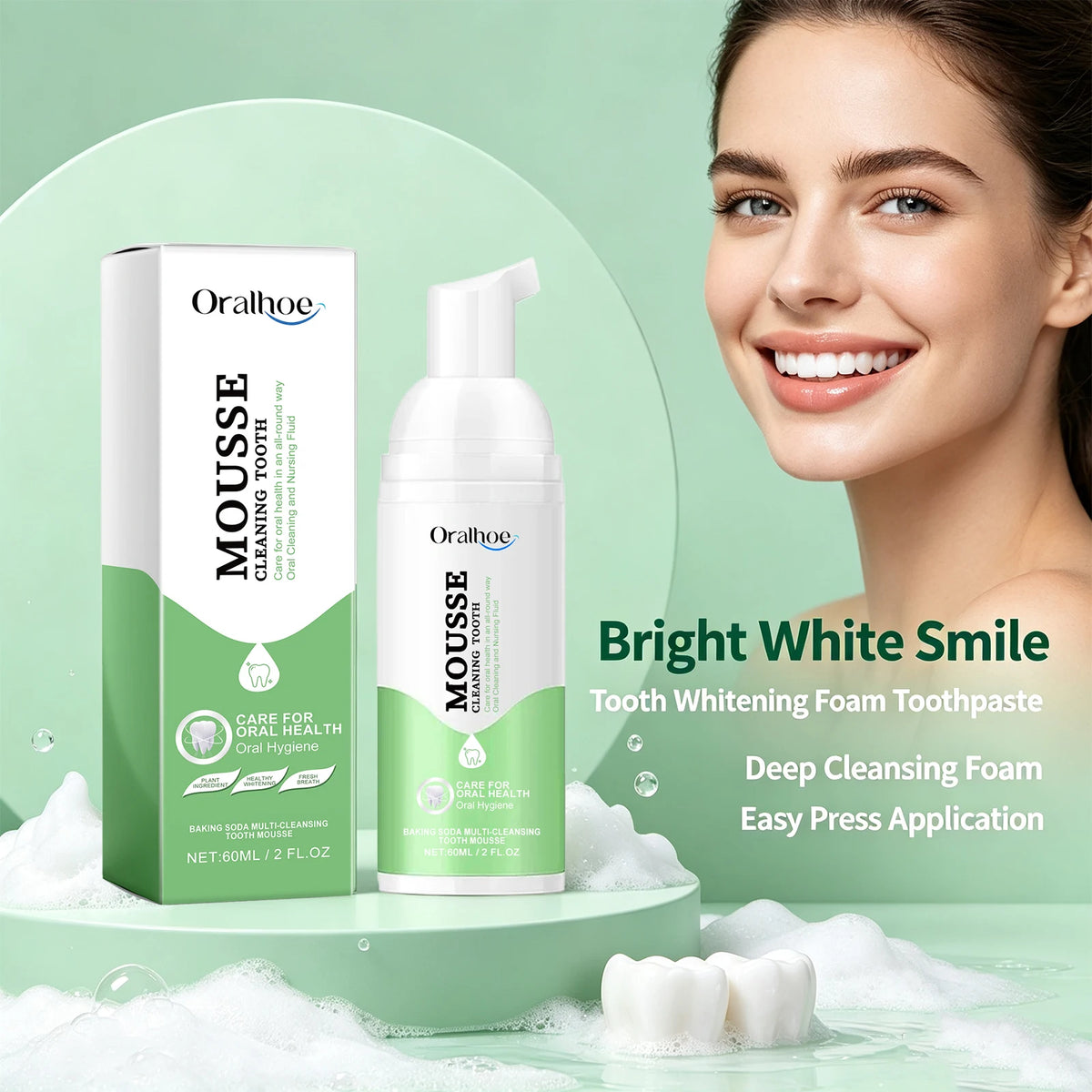 Whitening Foaming Toothpaste Stain Removal Plaque Foam Mousse