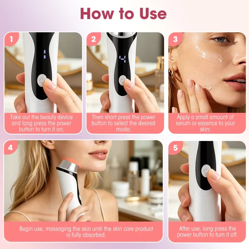 4 Modes Microcurrent Facial Massager Skin Tightening Device - 6