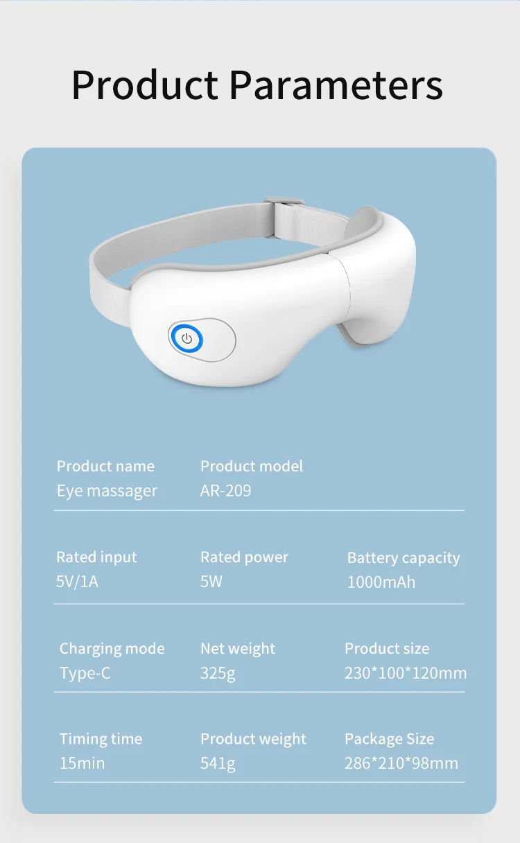 VIMYSHOW Rechargeable Air Pressure Eye Massager & Vibration Mask - 19