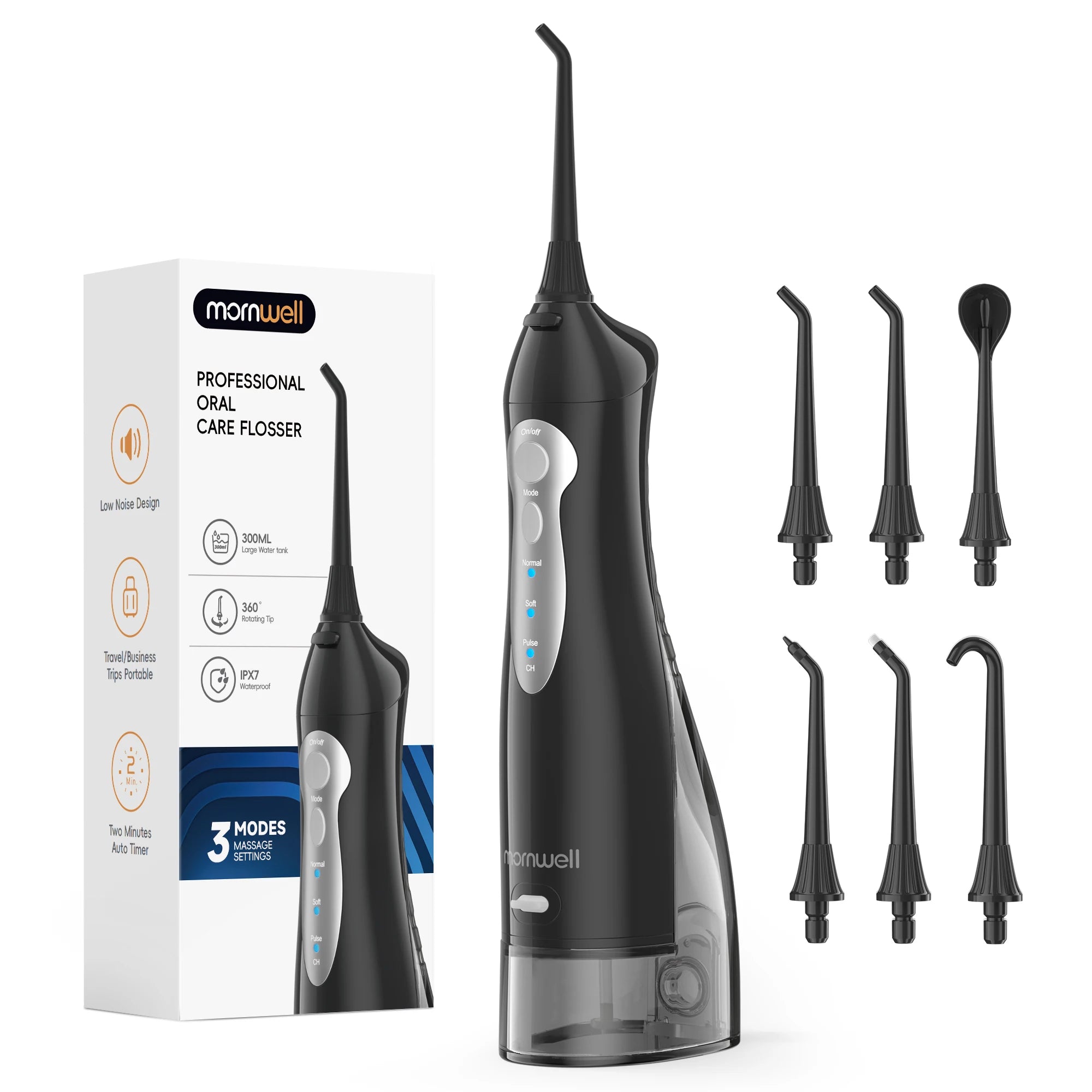 Mornwell Portable Water Flosser USB Rechargeable Oral Irrigator - 1
