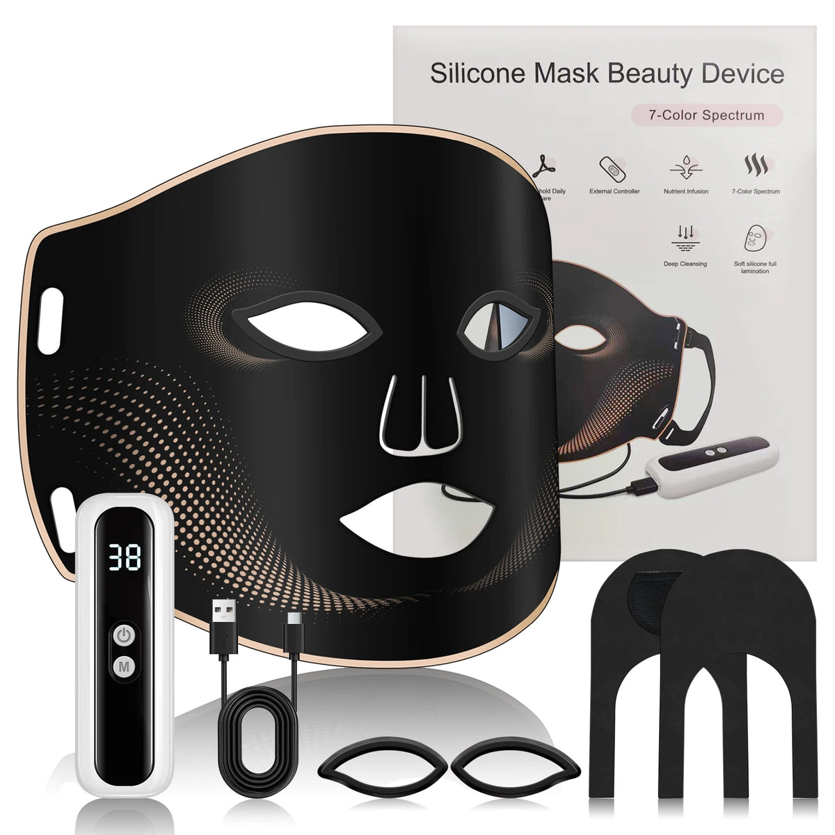 7 Colors Silicone LED Facial Mask Cordless Anti Aging Beauty Device