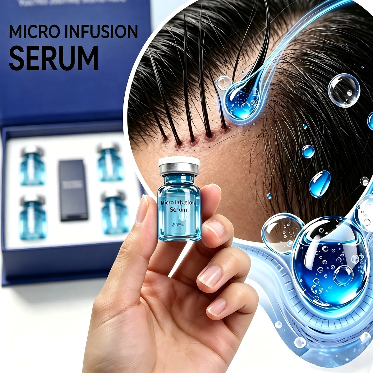 Microneedle Hair Regrowth Care Kit Scalp Serum Treatment