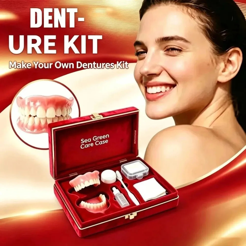 Silicone Dentures Full Mouth False Teeth Set Comfort Reline - 3