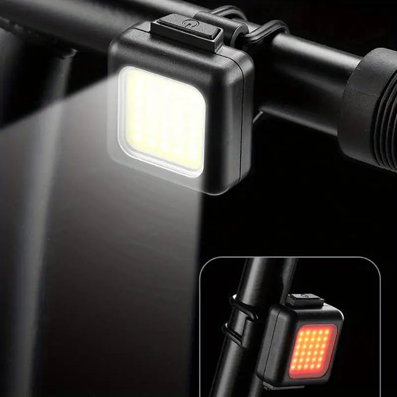 2 Pack LED Bike Light Set Rechargeable Bicycle Tail Light Flashlight - 2