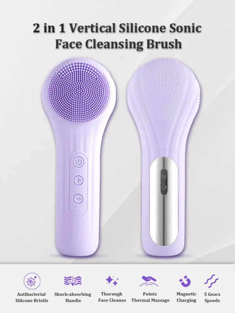 Sonic Facial Cleansing Brush Electric Face Scrubber Exfoliator - 7
