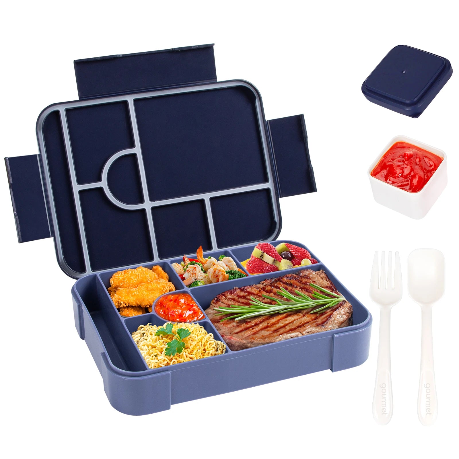 1100ml Leakproof Bento Lunch Box Microwavable Tritan Food Container - 32
