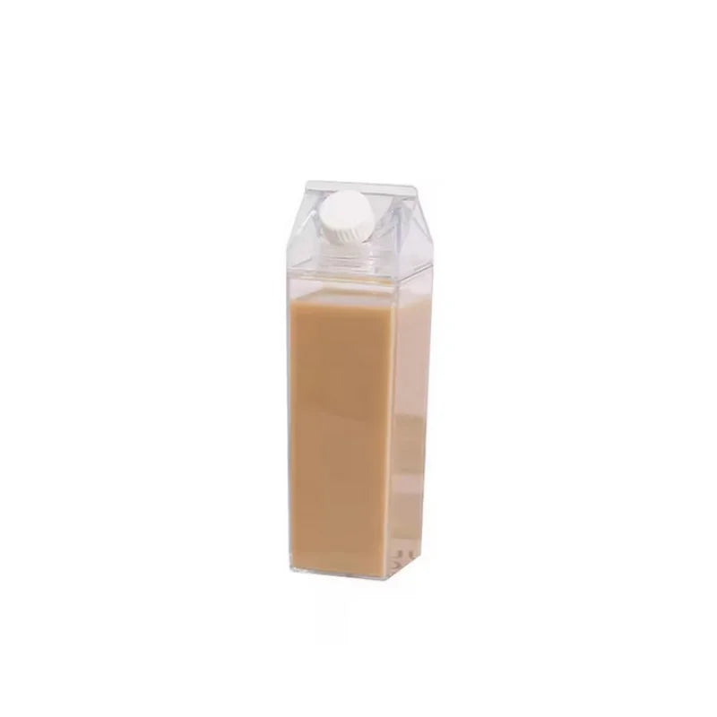Fantia Clear Milk Carton Water Bottle Reusable Juice Box Container