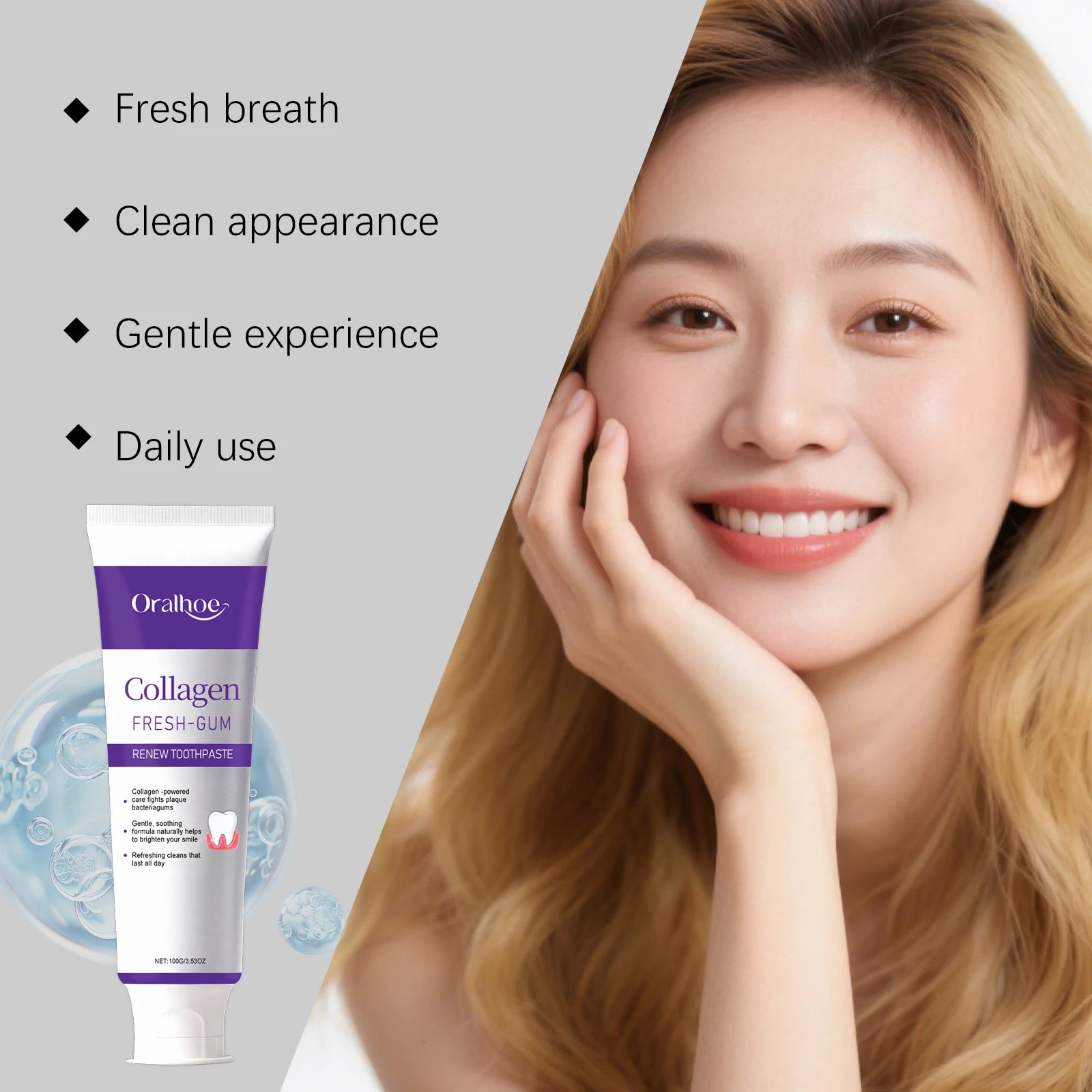 Collagen Whitening Toothpaste Fresh Breath Gum Care - 14