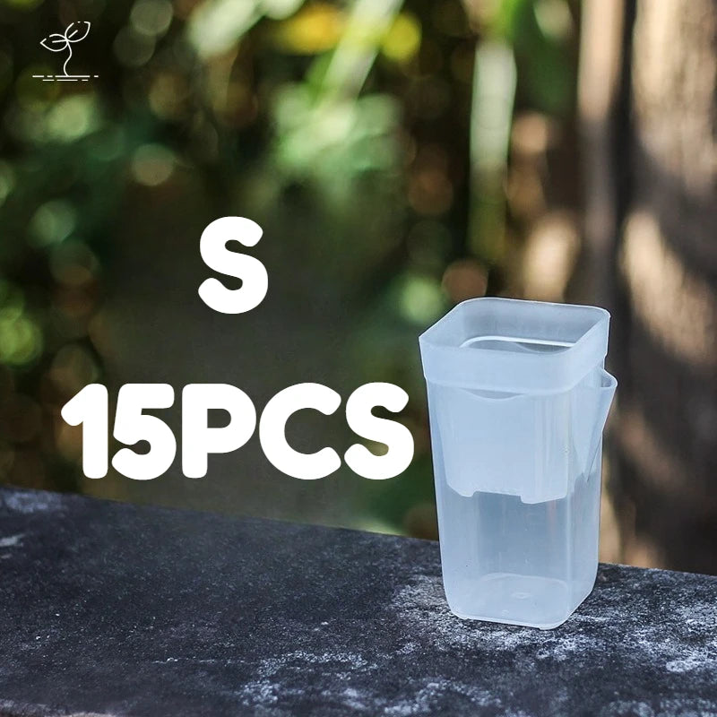 15pcs Self Watering Plant Pots Translucent Seedling Planters for Cuttings - 22