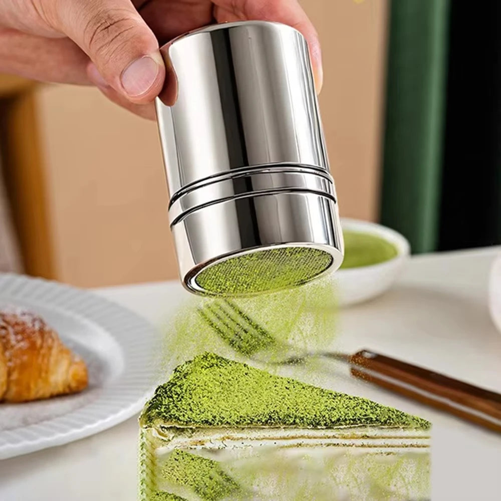 Stainless Steel Coffee Shaker and Flour Sifter with Lid for Seasoning