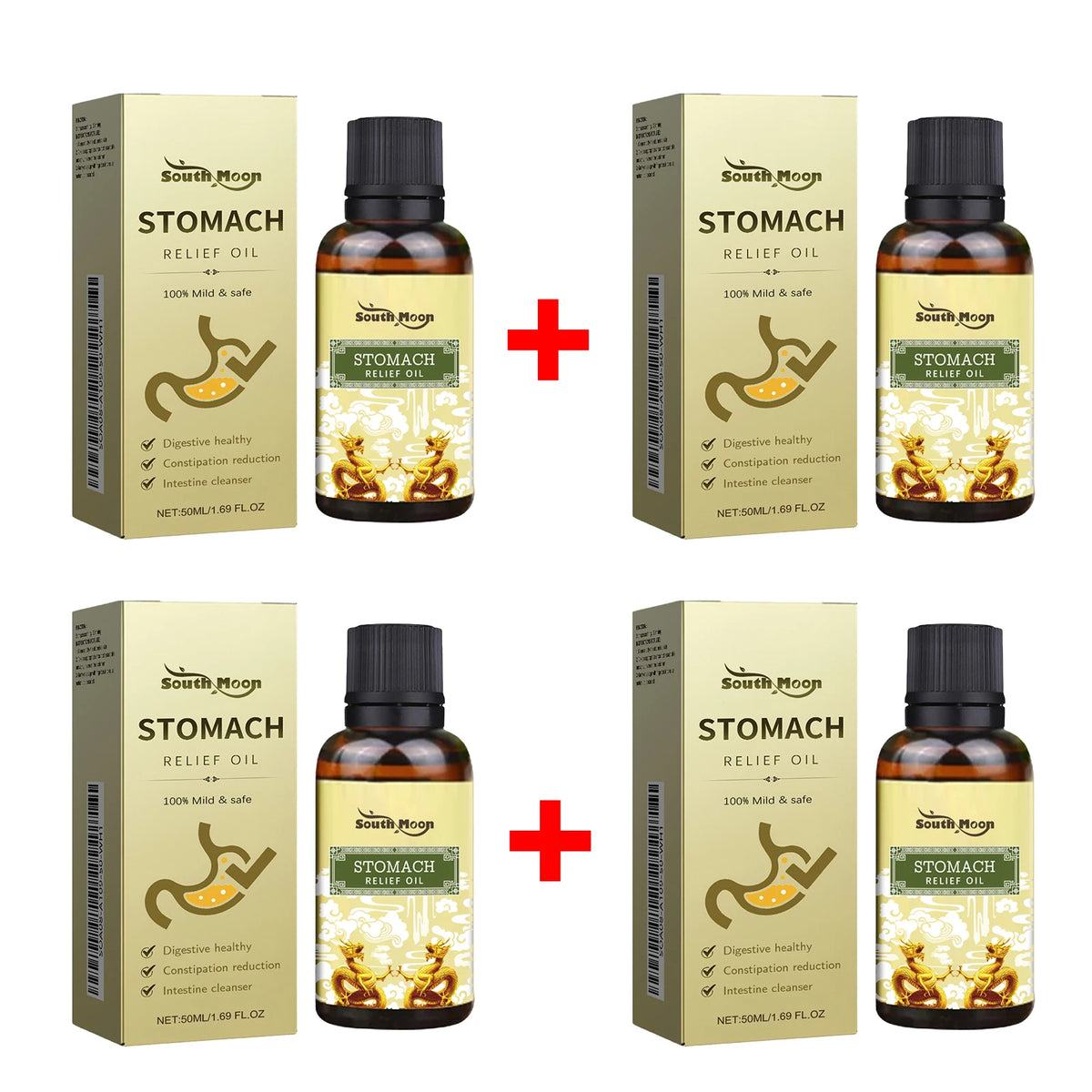 Herbal Stomach Relief Oil Abdomen Massage Constipation Care