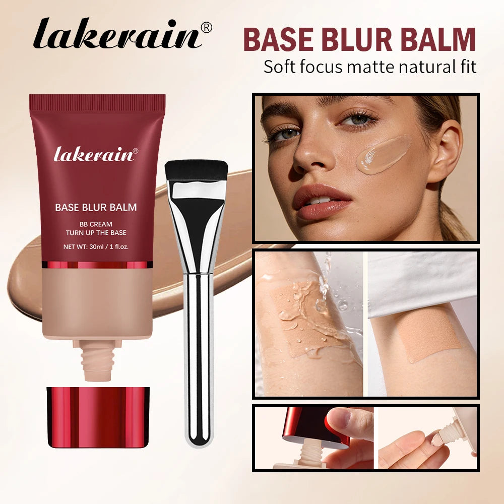Blur Base Balm BB Cream with Applicator Brush Foundation Makeup - 8