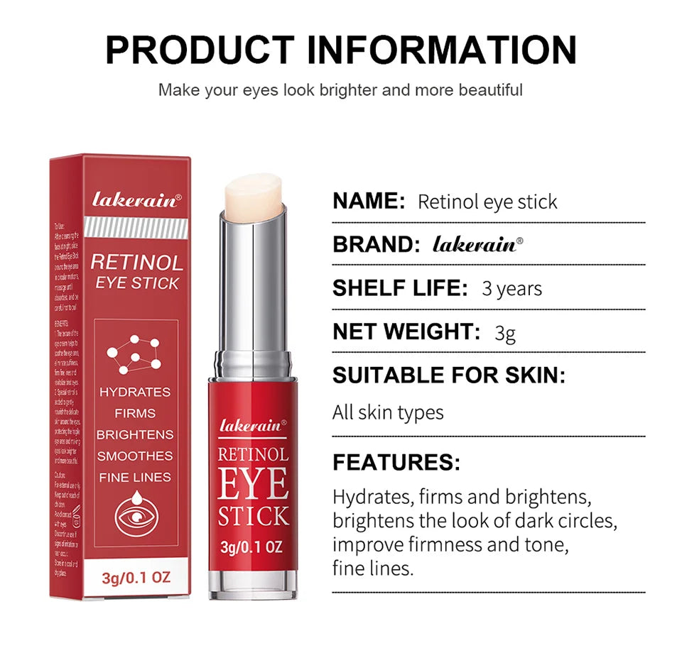 Lakerain Retinol Eye Cream Anti Wrinkle Dark Circle Firming Stick - 12