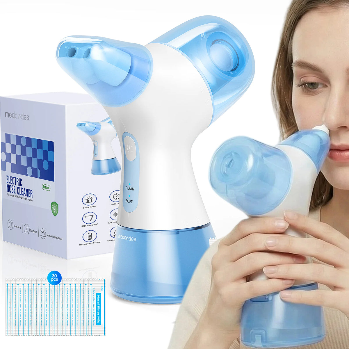 Electric Sinus Rinse Machine Nasal Irrigator Nose Cleaner
