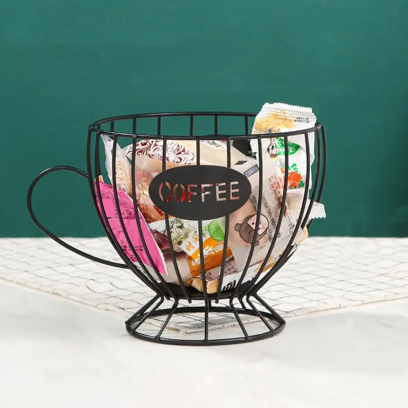 Metal Coffee Pod Holder Large Capacity Capsule Organizer Storage Basket