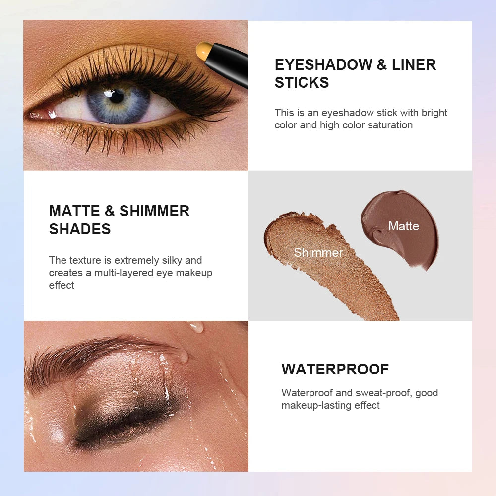 Longwear Crease Proof Eyeshadow Pencil Shimmer Matte Eye Shadow Pen - 5