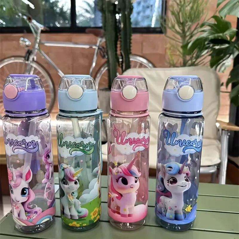 Cute Unicorn Space Cup BPA Free Portable Water Bottle for Kids 700ml - 4
