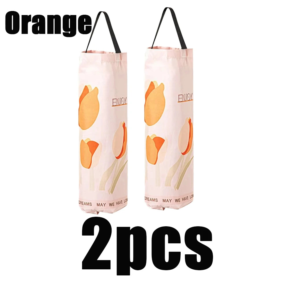 Wall Mounted Grocery Bag Dispenser Plastic Bag Storage Organizer Holder