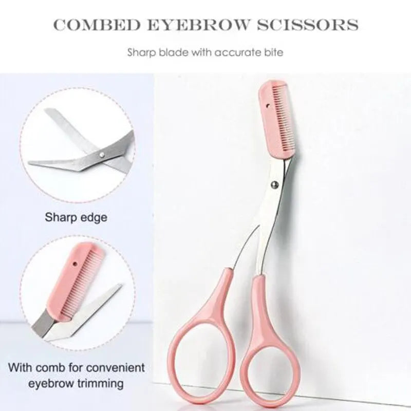 Professional Eyebrow Trimmer Set with Comb and Precision Face Razor - 18
