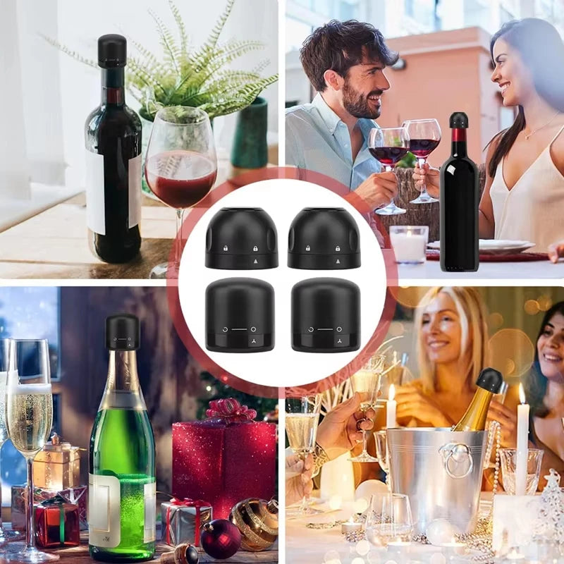 Rotating Wine and Champagne Bottle Stopper Leak Proof Sealing Plug