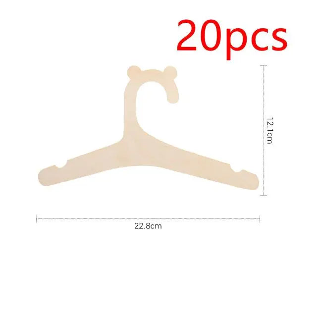 Wooden Baby Clothes Hangers Cute Bear Kids Clothing Organizer Rack - 13