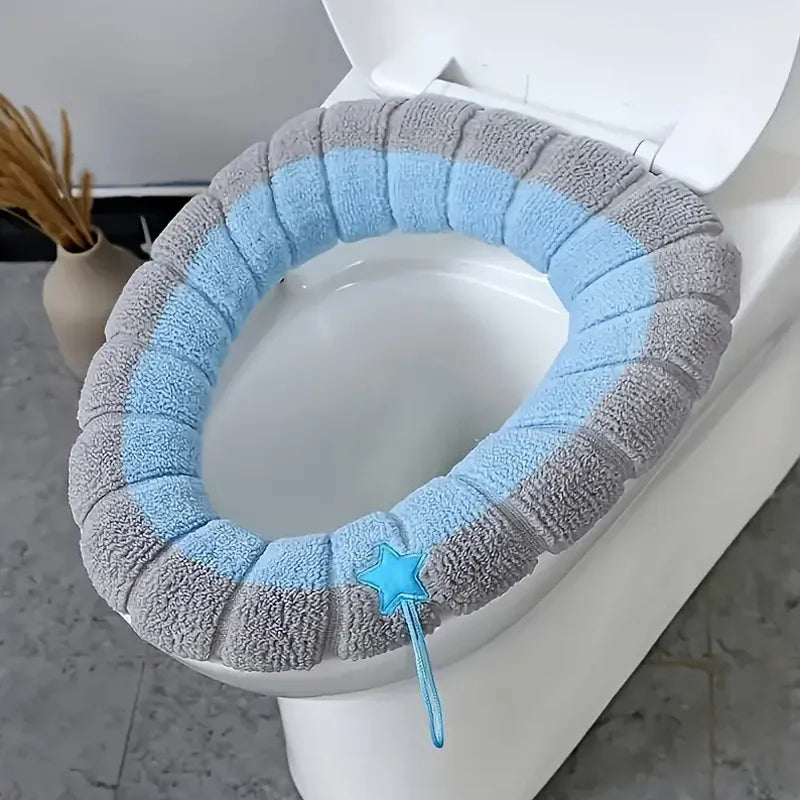 Thickened Washable Toilet Seat Cushion Soft Cotton Linter Cover - 18