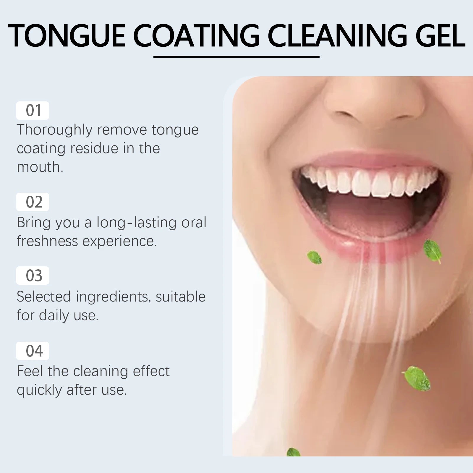 Tongue Cleaner Gel And Scraper Fresh Breath Oral Care Set - 5