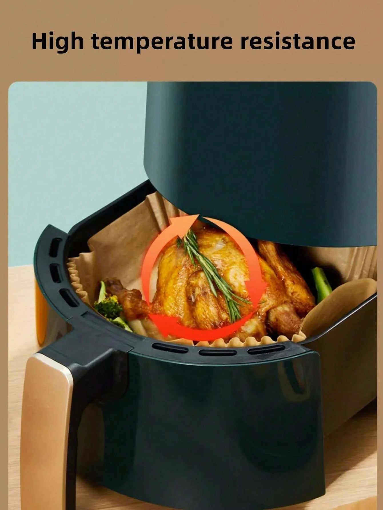 Disposable Air Fryer Paper Liners Non Stick Baking Parchment Mats - 4