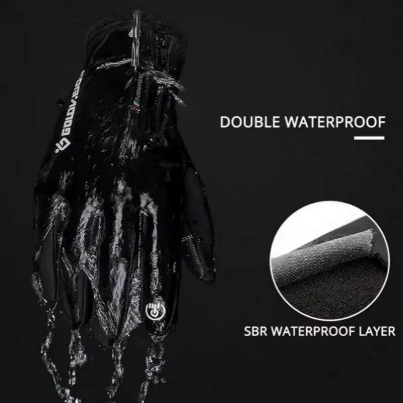 Winter Thermal Cycling Gloves Waterproof Touch Screen Motorbike Mittens
